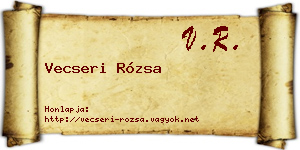 Vecseri Rózsa névjegykártya